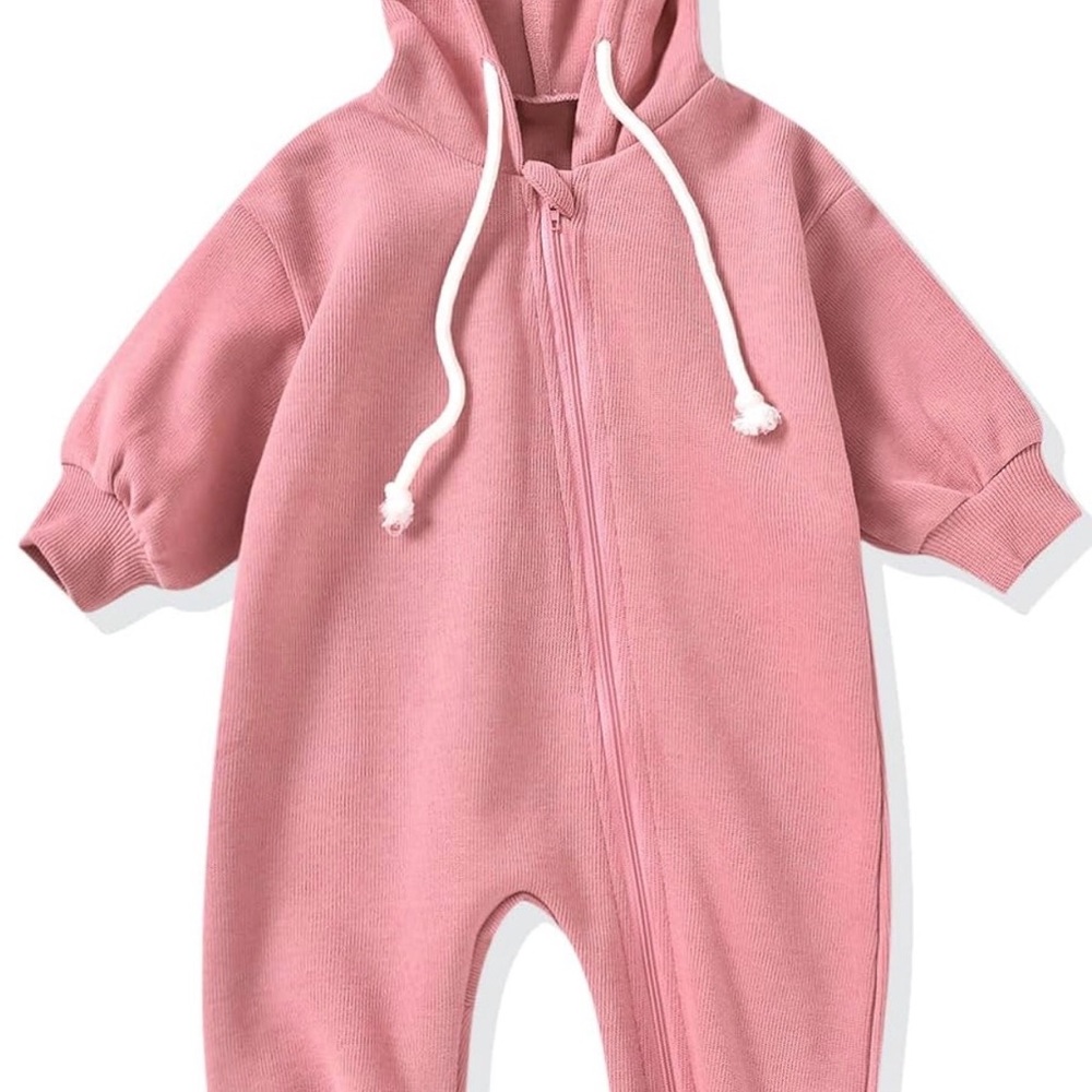 Cozy Pink Hooded Kids ZipUp Sz Preemie